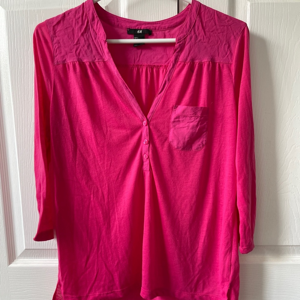H&M pink Henley